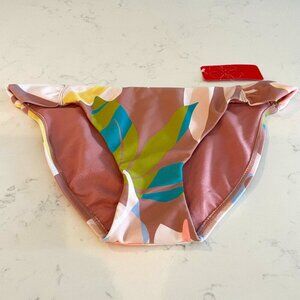 Gossip Block and Key Hipster Tropical Print Bikini Bottoms Multi Color Sz M NWT